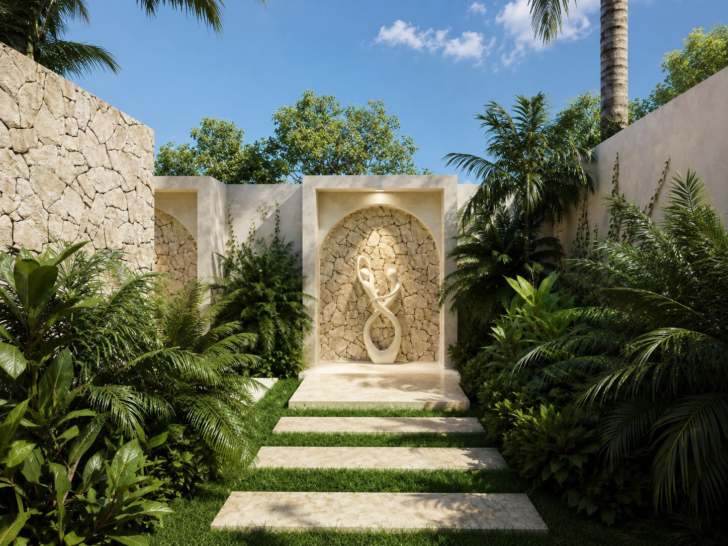 Tuin en outdoor living bij Casa Surya Villas