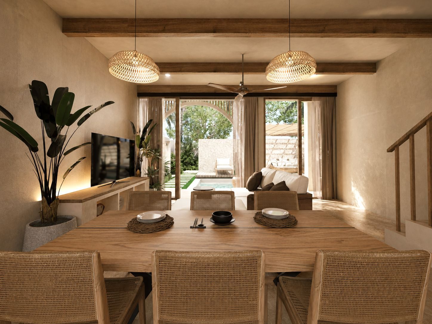 Slaapkamerinterieur van Casa Surya Villas